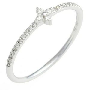 Bony Levy 18K White Gold Flower Stack Ring